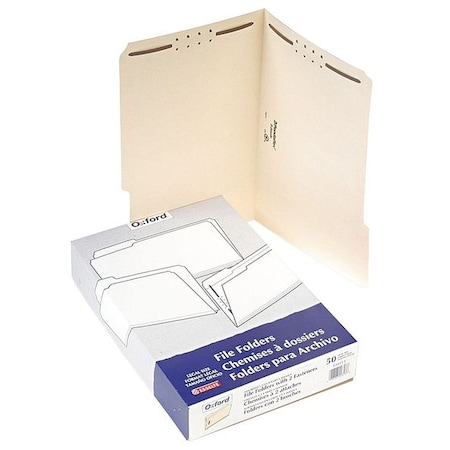 Manila Fastener Folders, 1/3-Cut Tabs, 2 Fasteners, Legal Size, Manila Exterior, PK50 MPN:PFXFM313