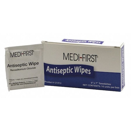 Antiseptic Wipes, Wipes, 0.500 oz., PK10 MPN:21412