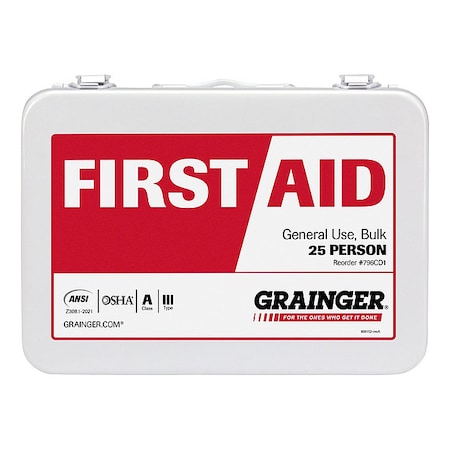 First Aid Kit and Housing, Metal 142 Components, 25 People Served MPN:52006-021