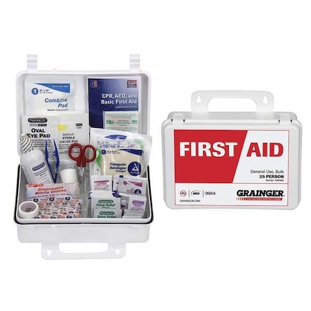 First Aid Kit and Housing, Plastic 185 Components, 25 People Served MPN:54511