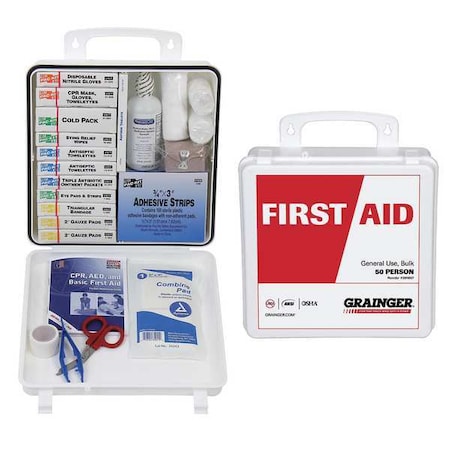 First Aid Kit and Housing, Plastic 184 Components, 50 People Served MPN:54512