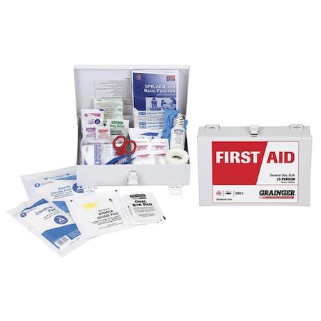 First Aid Kit and Housing, Metal 137 Components, 25 People Served MPN:54531