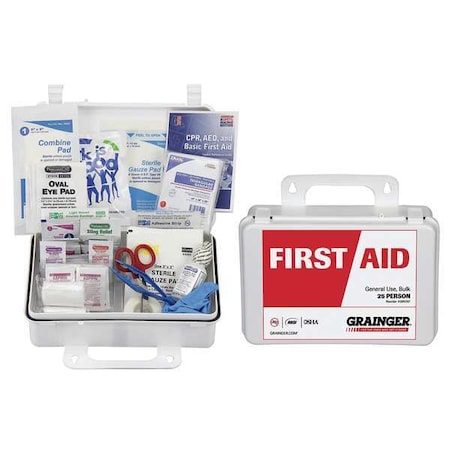 First Aid Kit and Housing, Plastic 139 Components, 25 People Served MPN:54536