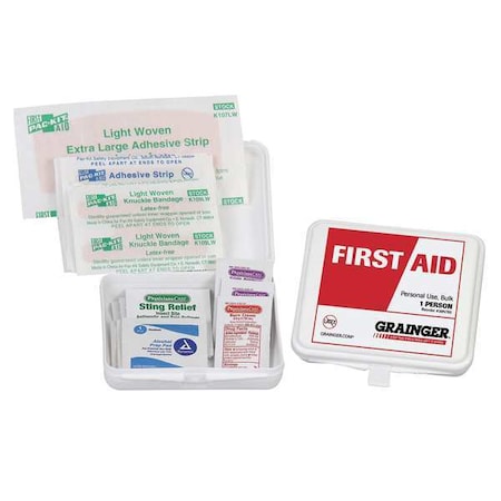 First Aid Kit and Housing, Plastic 20 Components, 1 People Served MPN:54549