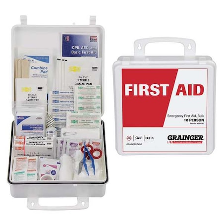 First Aid Kit and Housing, Plastic 133 Components, 10 People Served MPN:54551