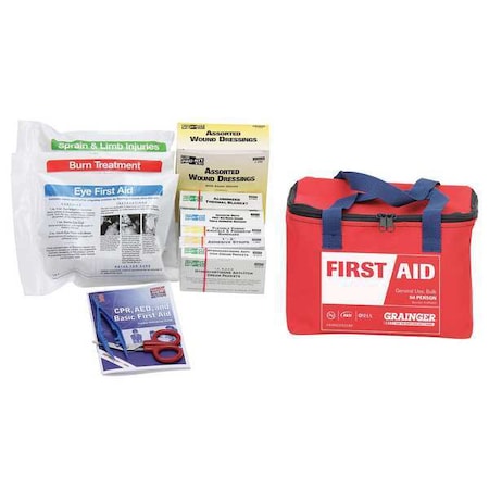 First Aid Kit and Housing, Fabric 196 Components, 50 People Served MPN:54559