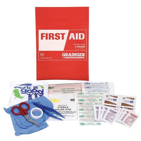 First Aid Kit and Housing, Fabric 39 Components, 5 People Served MPN:54562