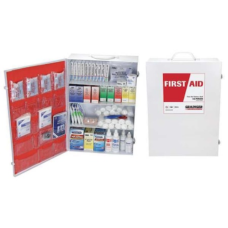 First Aid Kit and Housing, Metal Cabinet, 1, 172 Components, 150 People Served MPN:54574