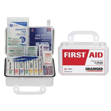 First Aid Kit and Housing, Plastic 57 Components, 10 People Served MPN:54590