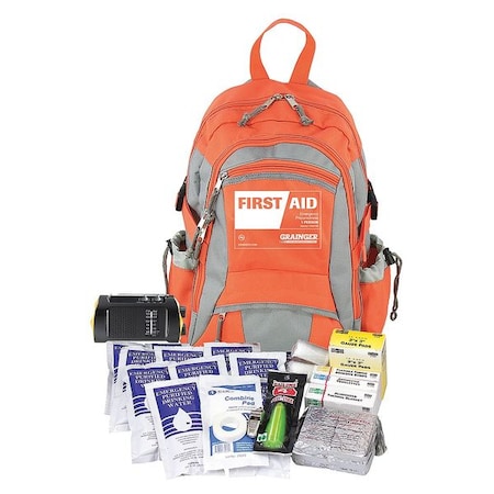 Emergency Medical Kit, Fabric Bag, 63 Components, 1 People Served MPN:54594