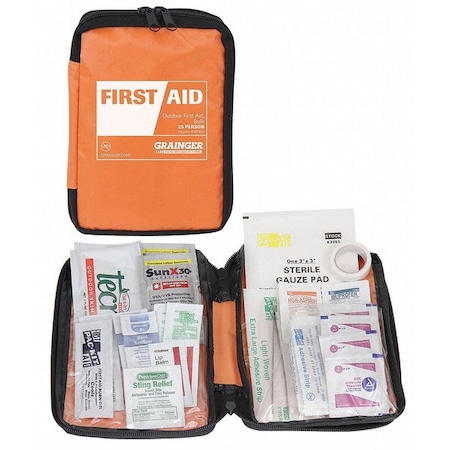 First Aid Kit and Housing, Fabric 43 Components, 25 People Served MPN:54601