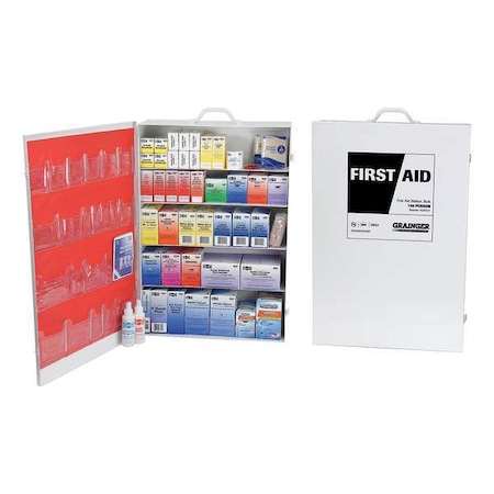 First Aid Kit and Housing, Steel Cabinet, 3, 051 Components, 200 People Served MPN:54606