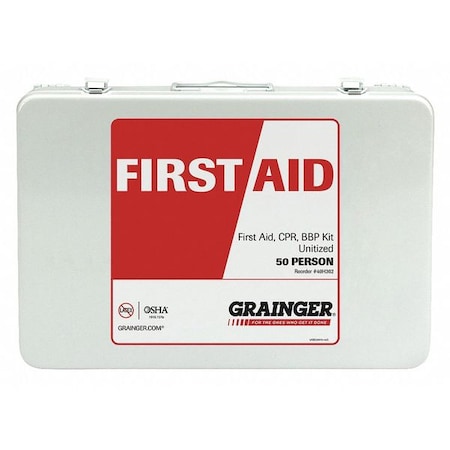 First Aid Kit and Housing, Metal 171 Components, 50 People Served MPN:54619