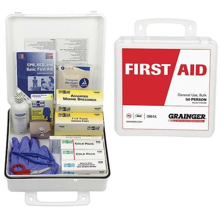 First Aid Kit and Housing, Plastic 195 Components, 50 People Served MPN:54625