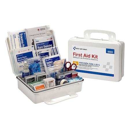 First Aid Kit and Housing, Plastic 141 Components, 25 People Served MPN:54776