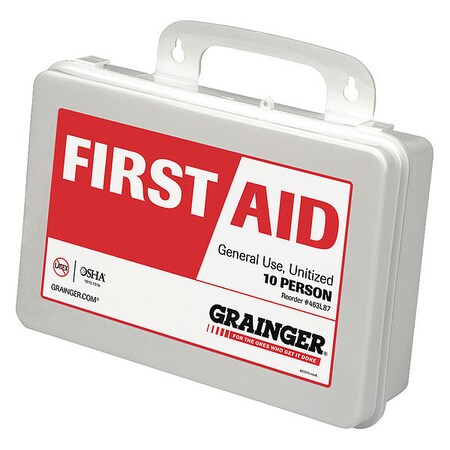 First Aid Kit and Housing, Plastic 79 Components, 10 People Served MPN:55032