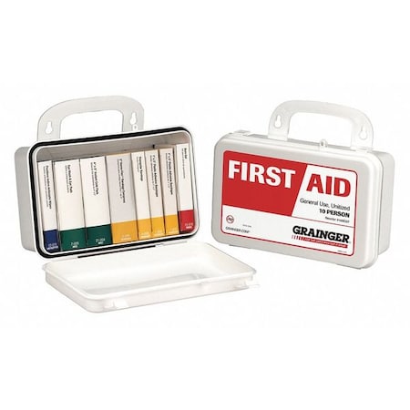 First Aid Kit and Housing, Plastic 58 Components, 10 People Served MPN:59001