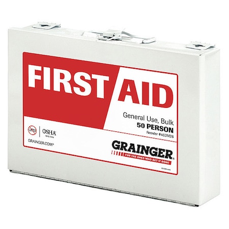 First Aid Kit and Housing, Metal 187 Components, 50 People Served MPN:59025