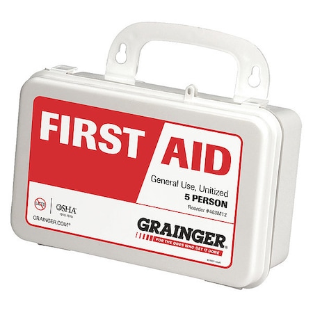 First Aid Kit and Housing, Plastic 71 Components, 5 People Served MPN:59042