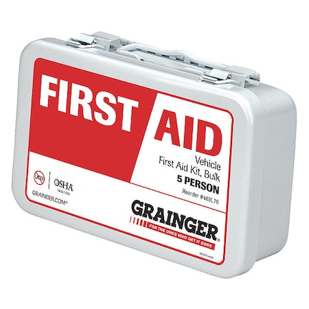 First Aid Kit and Housing, Metal 61 Components, 5 People Served MPN:59266