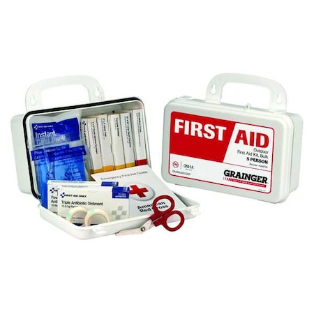 First Aid Kit and Housing, Plastic 66 Components, 5 People Served MPN:59290