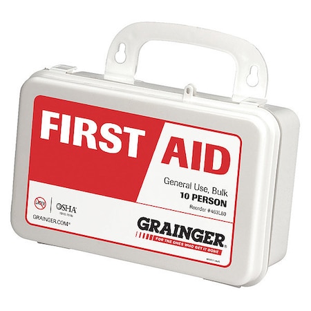First Aid Kit and Housing, Plastic 50 Components, 10 People Served MPN:59293