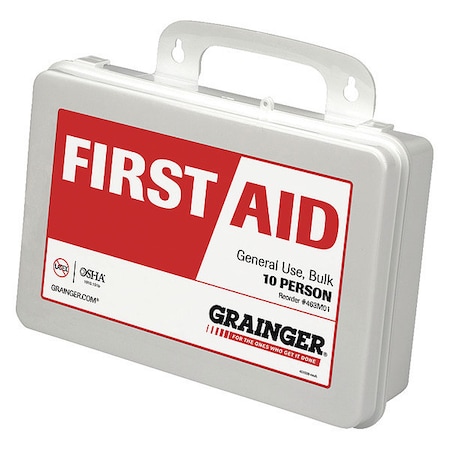 First Aid Kit and Housing, Plastic 122 Components, 10 People Served MPN:59319