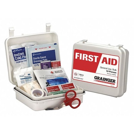 First Aid Kit and Housing, Plastic 54 Components, 10 People Served MPN:59328