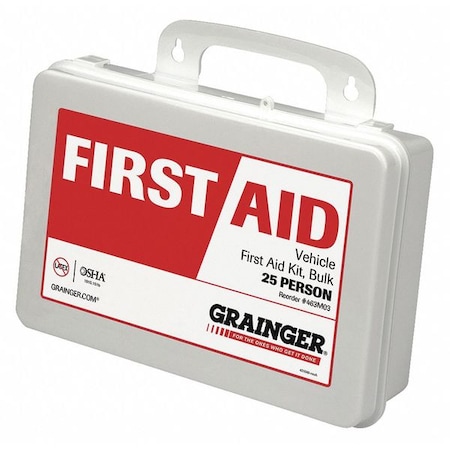 First Aid Kit and Housing, Plastic 96 Components, 25 People Served MPN:59381