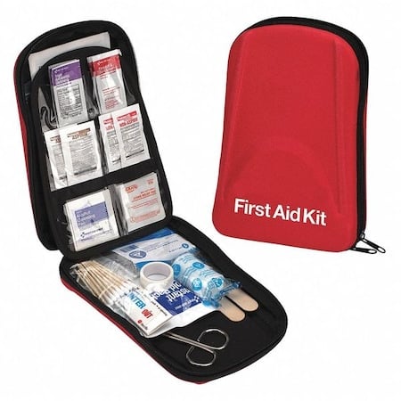 First Aid Kit and Housing, Fabric 85 Components, 1 People Served MPN:59392