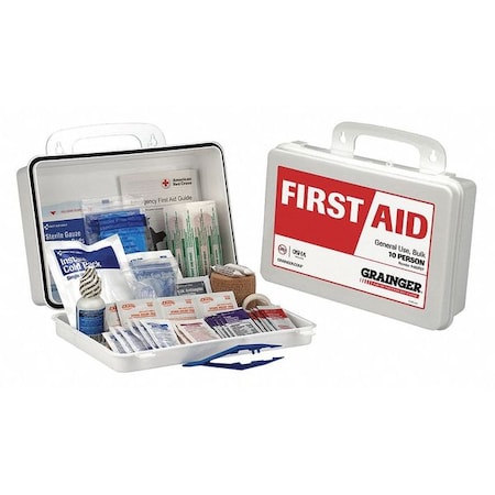 First Aid Kit and Housing, Plastic 160 Components, 10 People Served MPN:59407