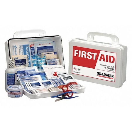 First Aid Kit and Housing, Plastic 103 Components, 25 People Served MPN:59476