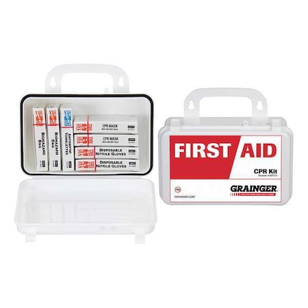 CPR Kit, Plastic Box, 18 Components, 2 People Served MPN:90356