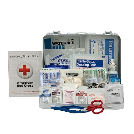 First Aid Kit and Housing, Metal 141 Components, 25 People Served MPN:90561