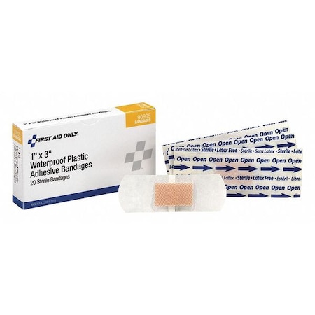 Adhesive Bandages, Beige, Plastic, PK20 MPN:90995