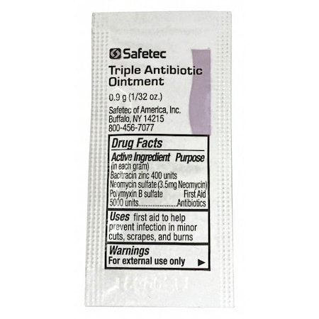 Antibiotics, Cream, Pouch, 0.350 oz., PK25 MPN:9999-1215