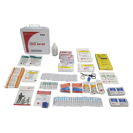 First Aid Kit and Housing, Metal 195 Components, 50 People Served MPN:9999-2166