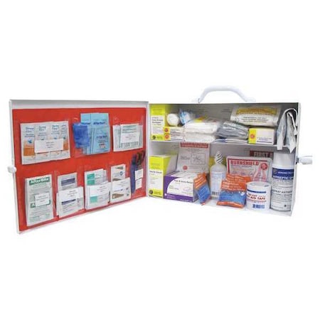 First Aid Kit and Housing, Metal Cabinet, 297 Components, 100 People Served MPN:9999-7500