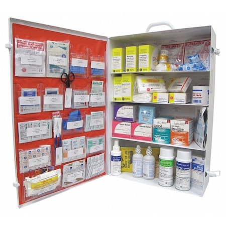 First Aid Kit and Housing, Metal Cabinet, 760 Components, 200 People Served MPN:9999-7502
