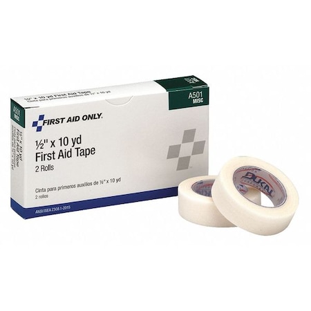 First Aid Tape, Wt, Cloth, 1/2