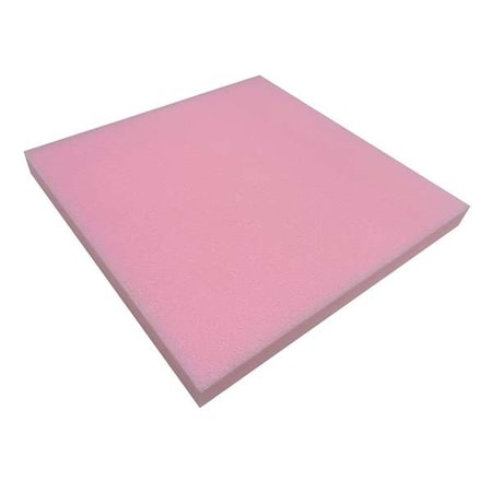 Foam Sheet, Water-Resistant Closed Cell, 24 in W, 36 in L, 1 in Thick, Pink MPN:5GDA8