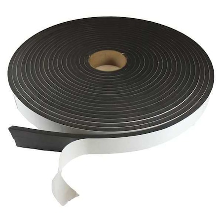 Foam Strip, Water-Resistant Closed Cell, 5/8 in W, 50 ft L, 1/16 in Thick, Black MPN:CNES591165/850T