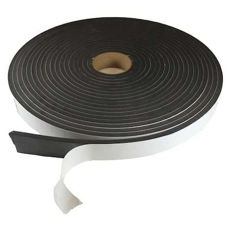 Foam Roll, Water-Resistant Closed Cell, 3 in W, 50 ft L, 3/16 in Thick, Black MPN:CNES59316X3X50T