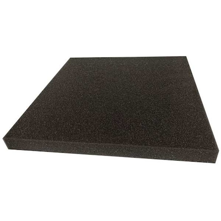 Foam Sheet, Open Cell, 12 in W, 12 in L, 3 in Thick, Charcoal MPN:ZUSA-PU-121