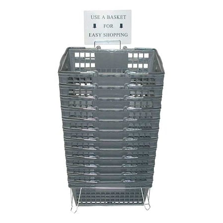 Hand Basket, Gray, 18 1/4 x 12 1/4, PK12 MPN:RWR-HDB-GY01ST