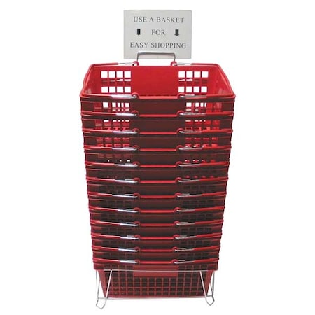 Hand Basket, Red, 18 1/4 x 12 1/4, PK12 MPN:RWR-HDB-RD02ST