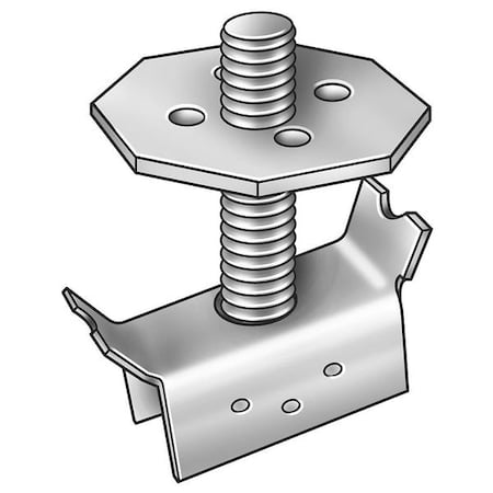 Grating Clip, For Screw Size 1/2 in, Carbon Steel, Galvanized, 20 PK MPN:GM-1/2 X 3