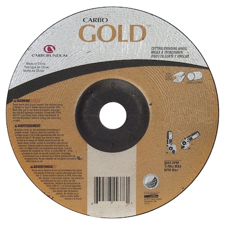 Cut-Off & Grinding Wheel, Type 27, 5 in Dia, 0.125 in Thick, 7/8 in Arbor Hole Size, Aluminum Oxide MPN:05539504712