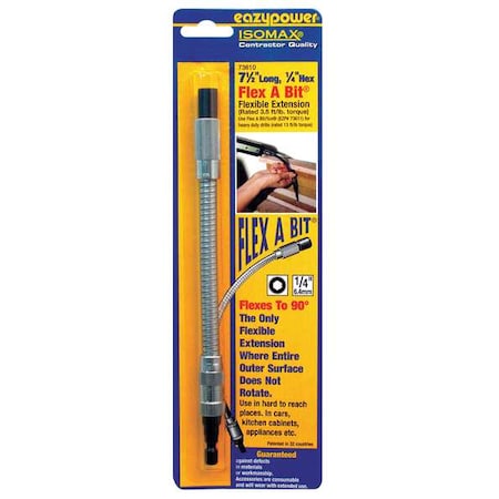 1 Piece Flexible Extension, 1/4 in Hex Shank Size MPN:73610