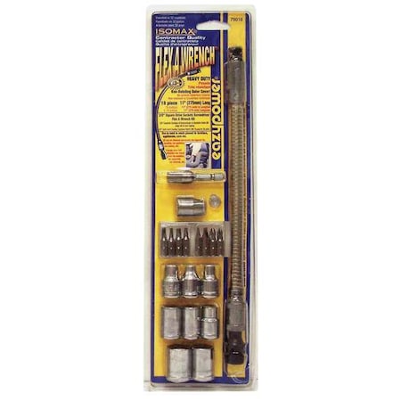 DriverBitSet, 19pcs, Steel, Shank:3/8